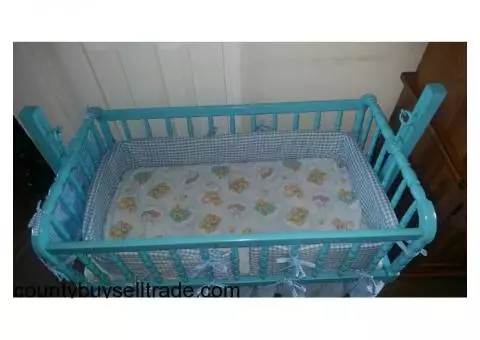 Blue Baby Rocking Cradle