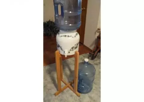 Botteled water stand with 2 5gal bottles